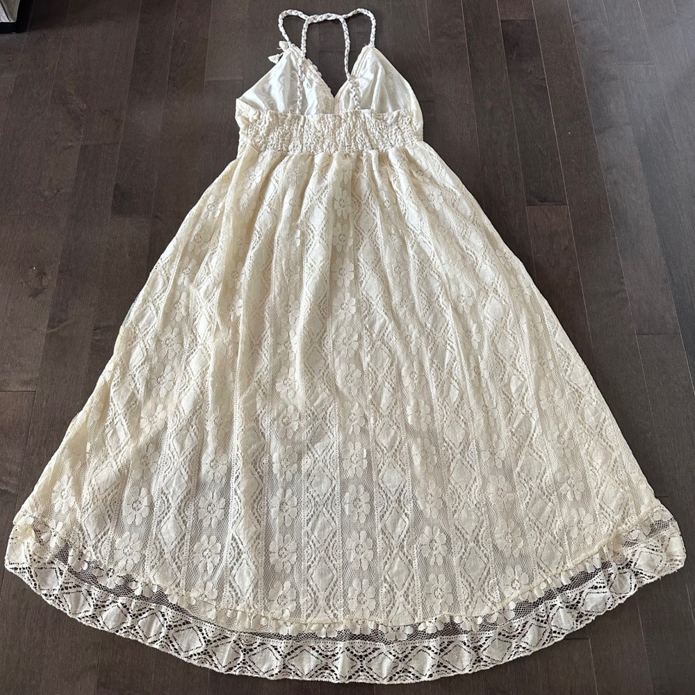 Chic Lace Cream Midi Dress - Picture 10 of 11